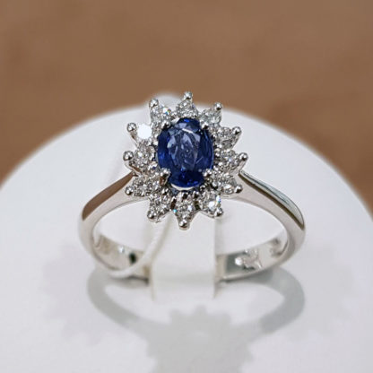 Anello zaffiro blu e diamanti Mirco Visconti